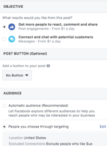 Facebook ad objectives