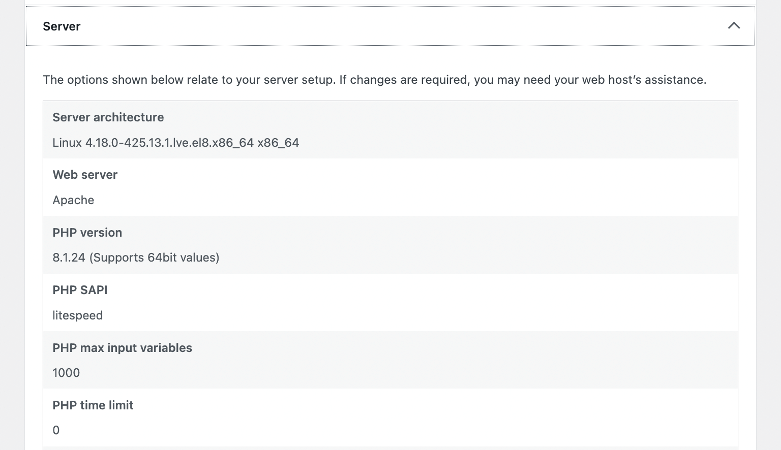 Server options