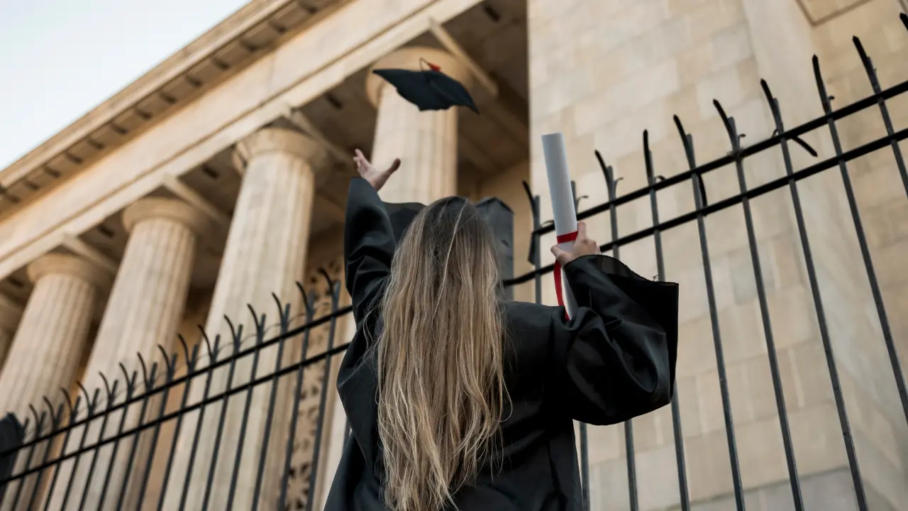 law school student graduating from college