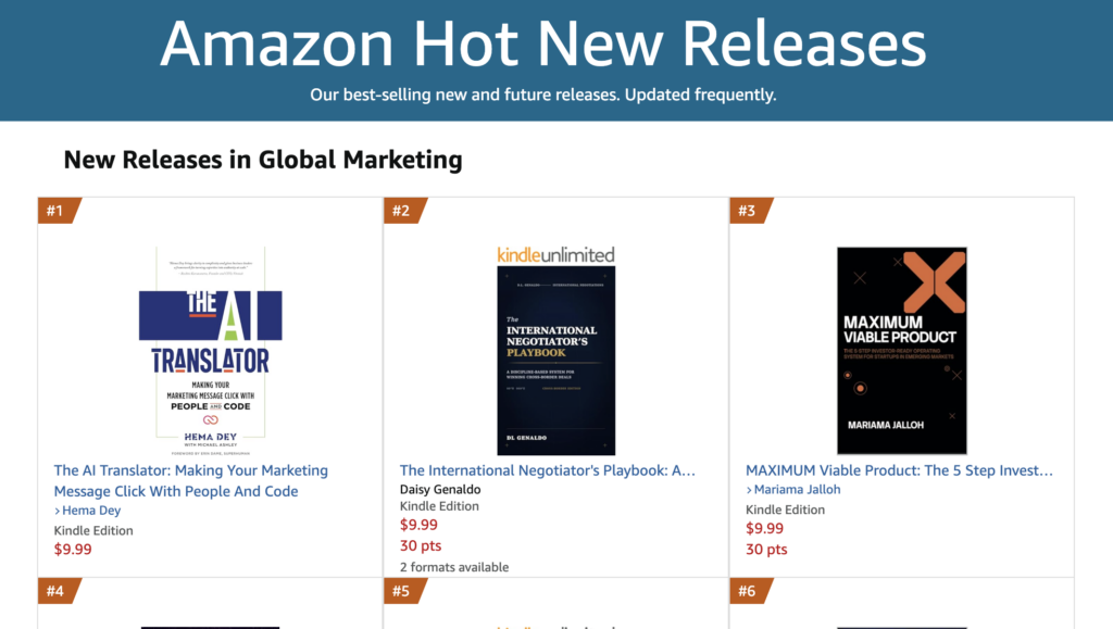 The AI Translator makes #1 spot for Amazon Hot New Releases