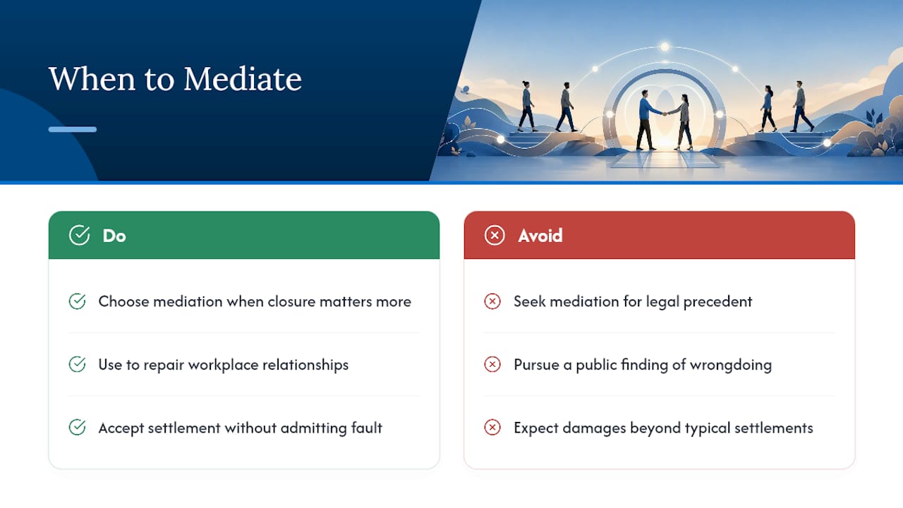 When Mediation Works Best, and When It Doesn't — overview diagram