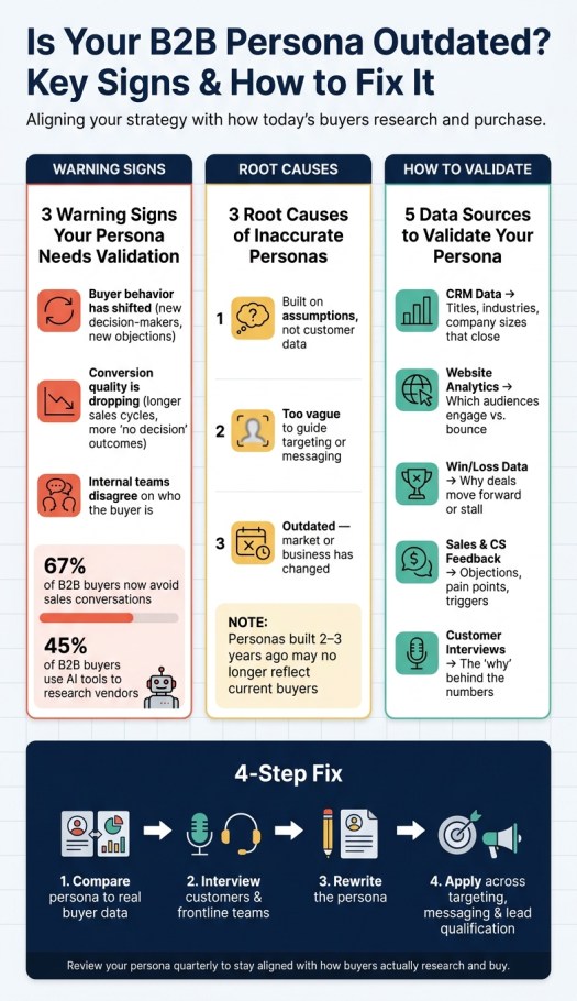 B2B Persona Validation: Warning Signs vs. Data Sources