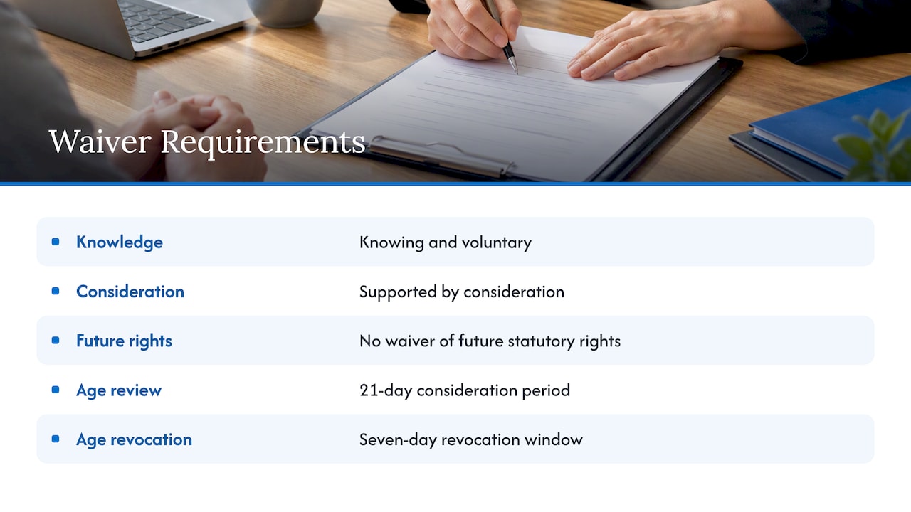 Waiver requirements and age-claim deadlines